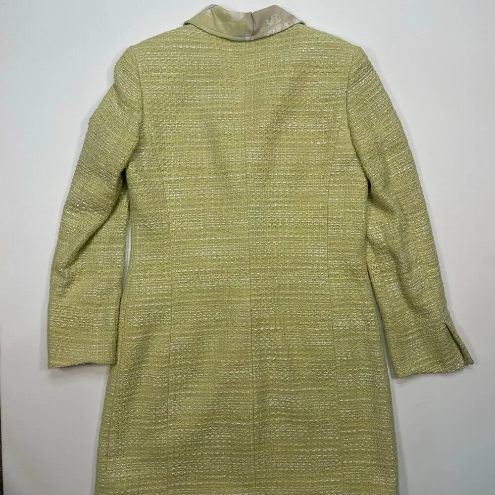 Sigrid Olsen Collection Tweed Long Blazer with Contrasting Lining Size 2